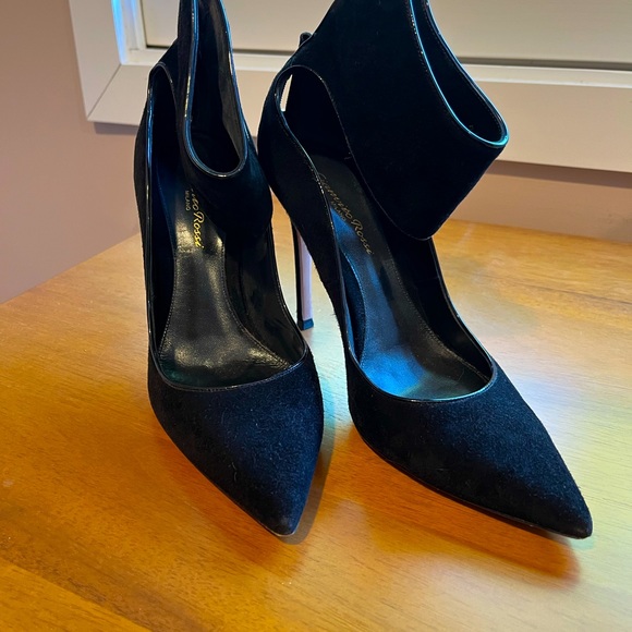 GIANVITO ROSSI SUEDE ANKLE WRAP PUMPS SZ 38 (fits a 7.5) - Picture 3 of 3